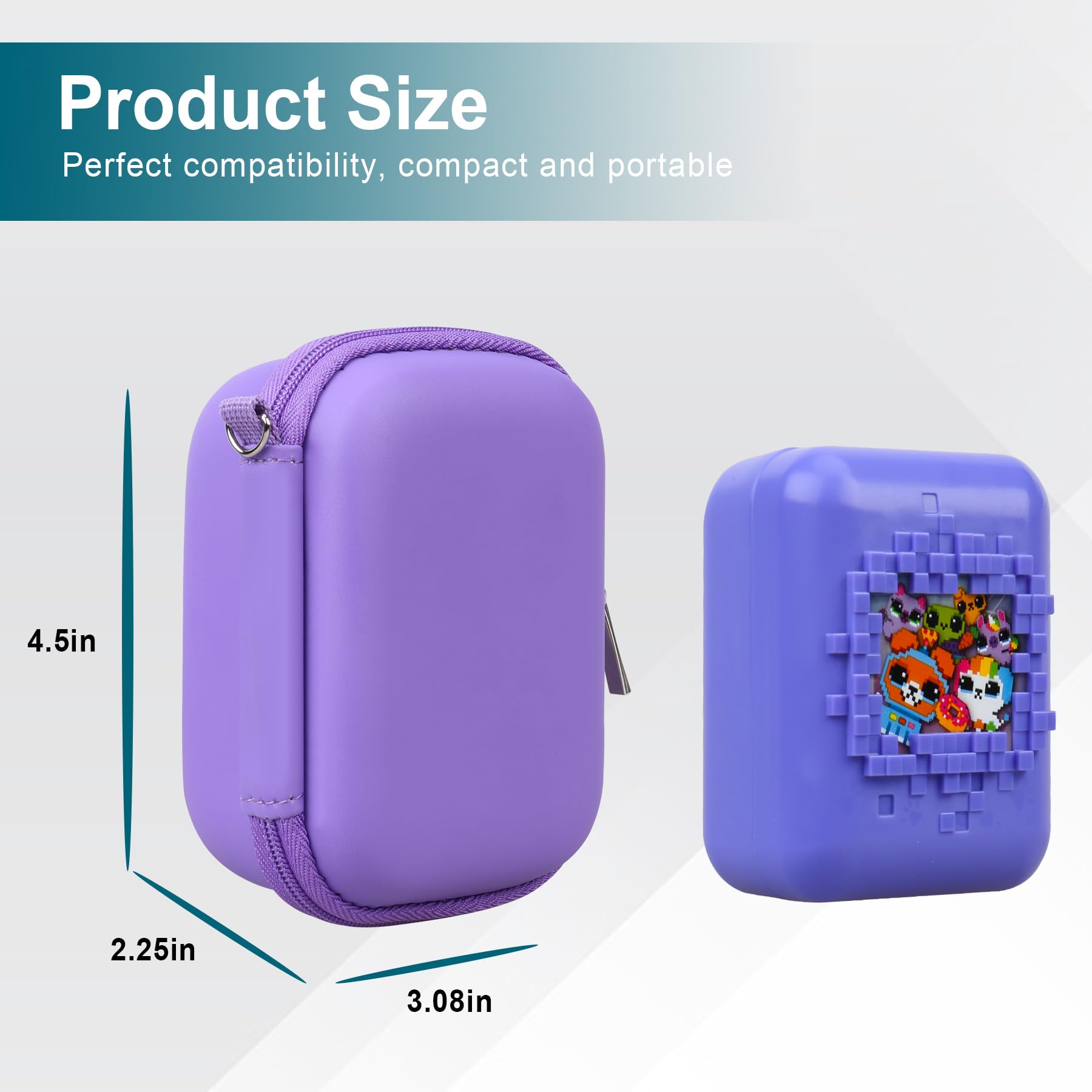 Canboc Hard Carrying Case for Bitzee/Bitzee Disney/Bitzee Magicals Interactive Toy Digital Pet, Virtual Electronic Pets Kids Toys Storage Bag, Purple+Purple (Case Only)