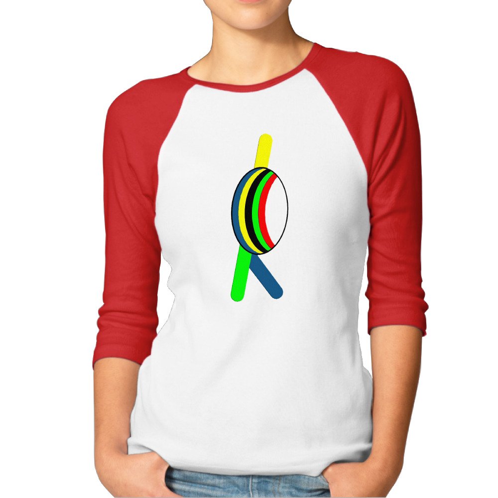 RIO Olympic2 Women's Fans 100% Cotton 3/4 Sleeve Athletic Baseball Raglan Sleeves T-Shirt