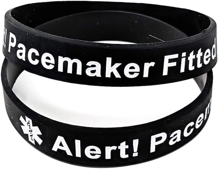 x2 Alert PACEMAKER Fitted Wristband Medical Alert Silicone Wristband
