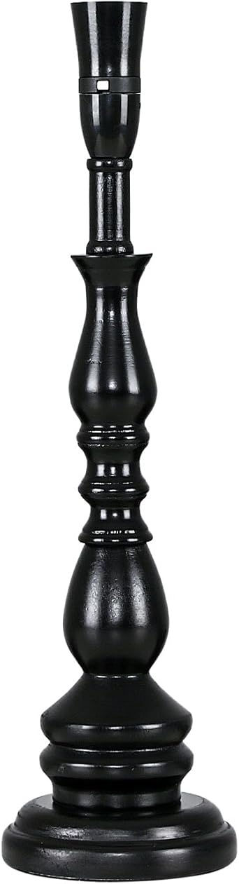 black wooden lamp base