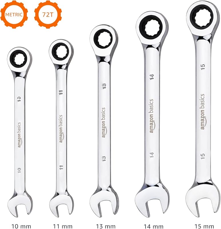 Set di chiavi a cricchetto metriche a 5 pezzi