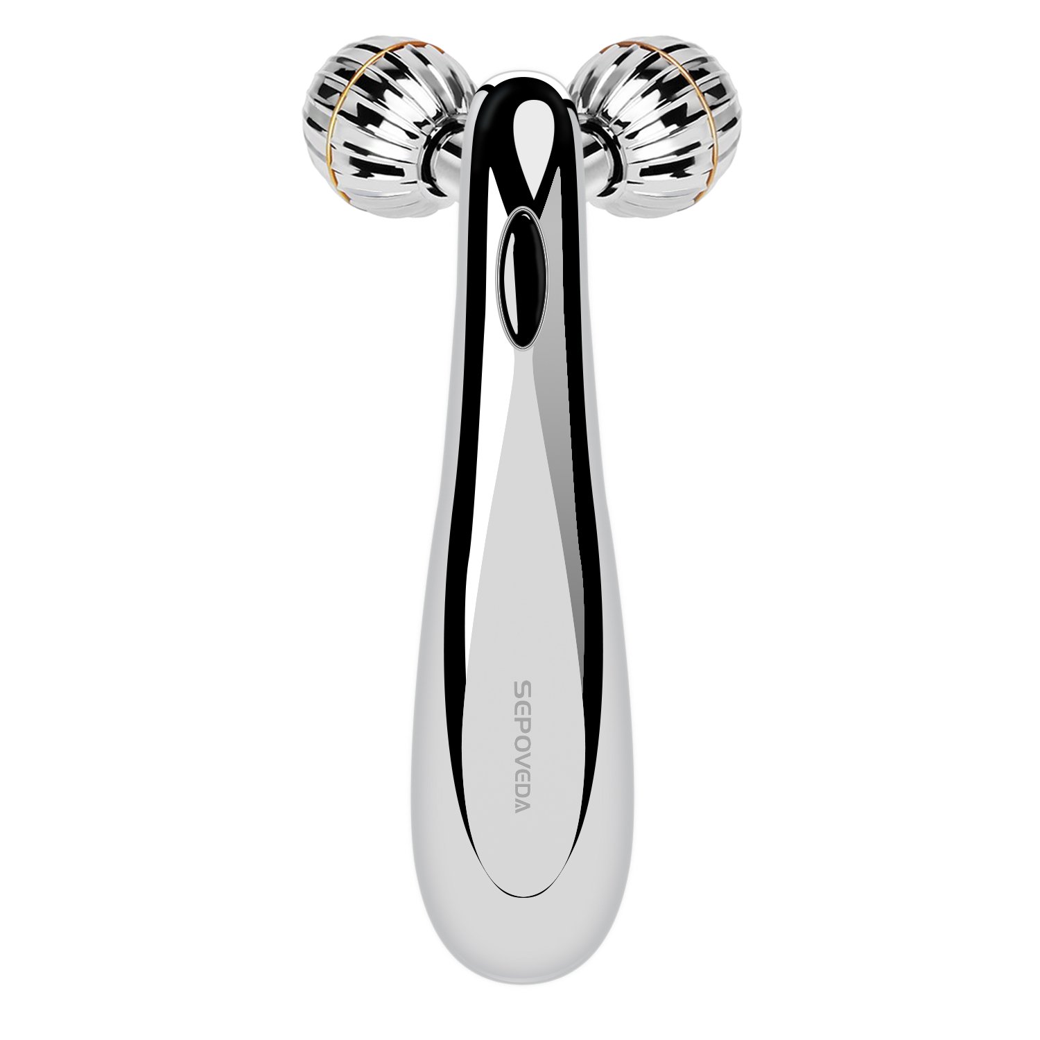 Sepoveda Y字型美容ローラー 美顔ローラー マッサージローラー 小顔ローラー フェイス&ボディー用 美顔器 3D 充電不要 マイクロカレント シルバー