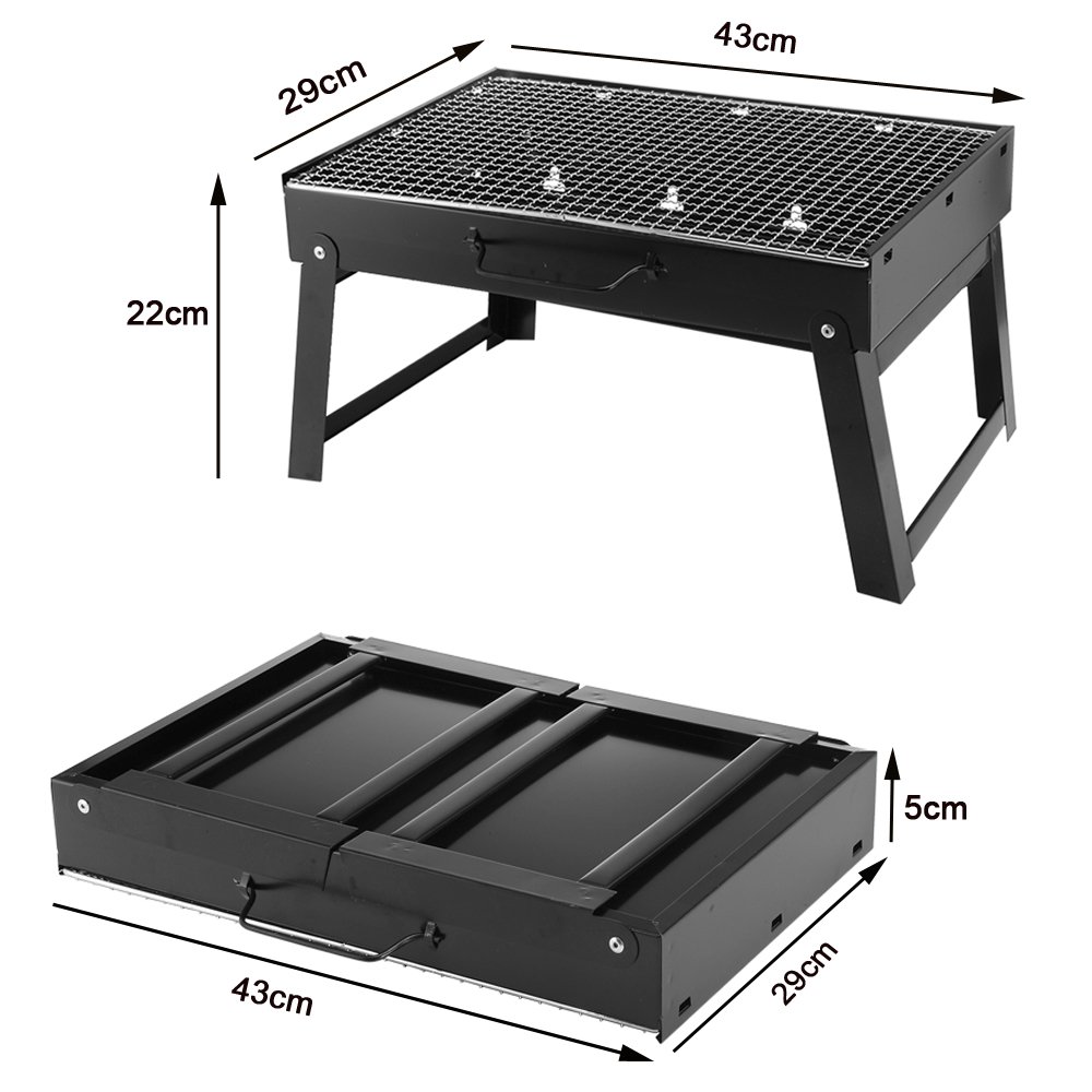 LUXJET BBQ Grill,Portable Charcoal Stainless Steel Barbecue Grill,Foldable Coal Garden Travel Camping Folding Grill