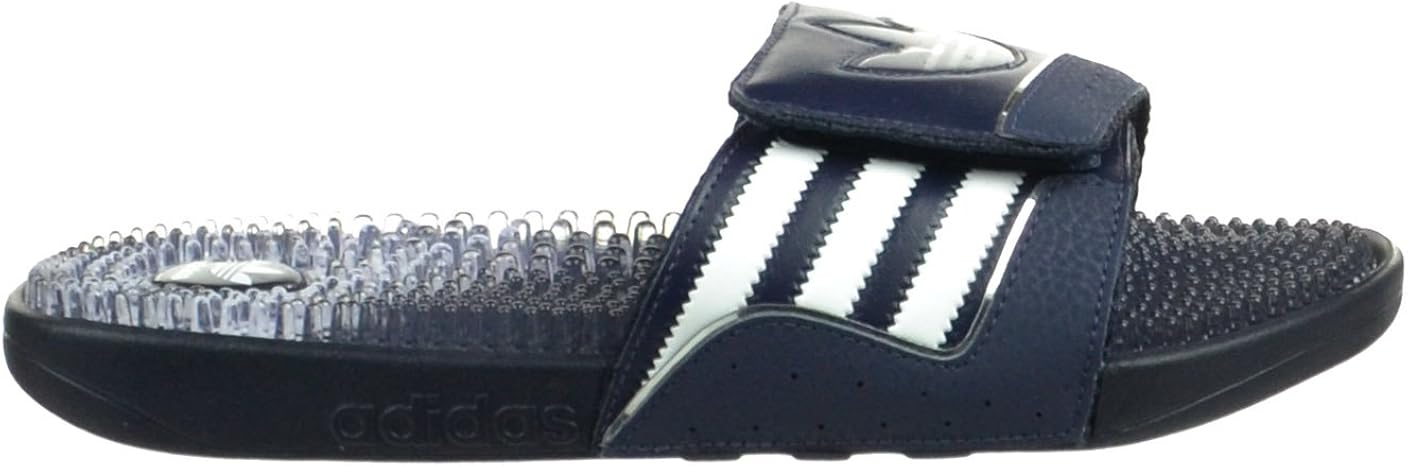adidas navy leather slippers