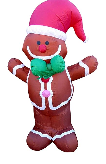 Uk Gardens Large Inflatable Gingerbread Man Christmas Decoration