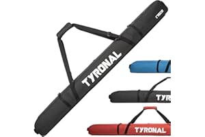 TYRONAL Padded Ski Bag - Waterproof and Fully Padded Snow Ski Bag, Fits Up from 175cm to 190cm Skis.
