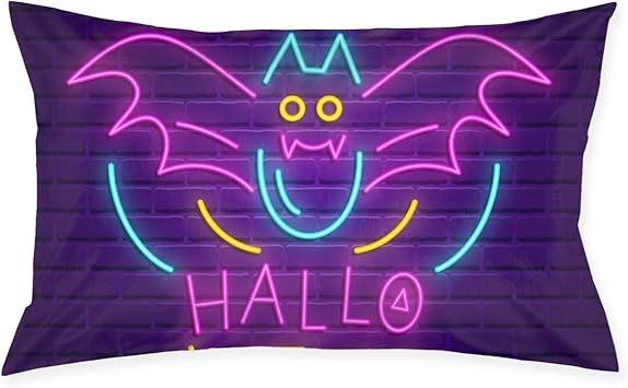 Amazon Com Osvbs Throw Pillow Covers Happy Halloween Party Neon