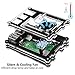 Smraza Raspberry Pi 4 Case, Acrylic Case with Cooling Blink Fan, 4PCS Heatsinks, 5V 3A Type-C Power Supply, Built in Fan with LED, Compatible with Raspberry Pi 4 Model B (Black and Clear)