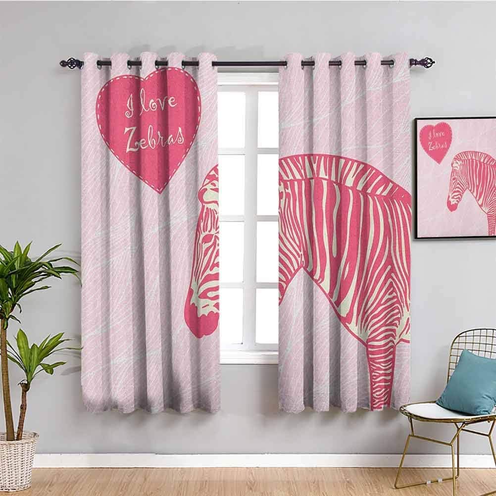 N / A Cortinas insonorizadas para Dormitorio Cebra Rosa Amo Las cebras