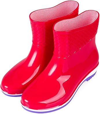 Amazon Yybo レインシューズ レディース かわいい 防水 美脚 軽量 ヒール 雨靴 滑り止め ショート ブーツ 梅雨対策 カジュアル おしゃれ レインブーツ 歩きやすい 無地 シンプル ミドルブーツ Yybo レインシューズ
