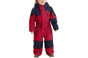 Boys Girls Waterproof Snowsuits One Piece Winter Insulated Snow Ski Jumpsuits Kids Outdoor Hiking Onesie Snow Suits