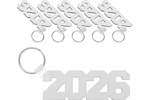 FRCOLOR 6pcs 2026 Graduation Sublimation Keychain Blanks Bulk Heat Transfer Key Rings for Party Favors