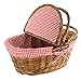 Kovot Country Style Wicker Picnic Basket with Folding Handles & Liners | Measures 16.5