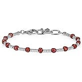 GAVU Lapis Lazuli Red Jasper Spinel Bracelet for Men, Crystal Beaded Bracelet for Men
