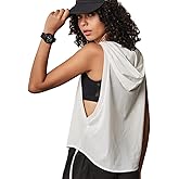 Women's Fitness Sleeveless Mesh Hoodie Sports Running T-Shirts Workout Tops