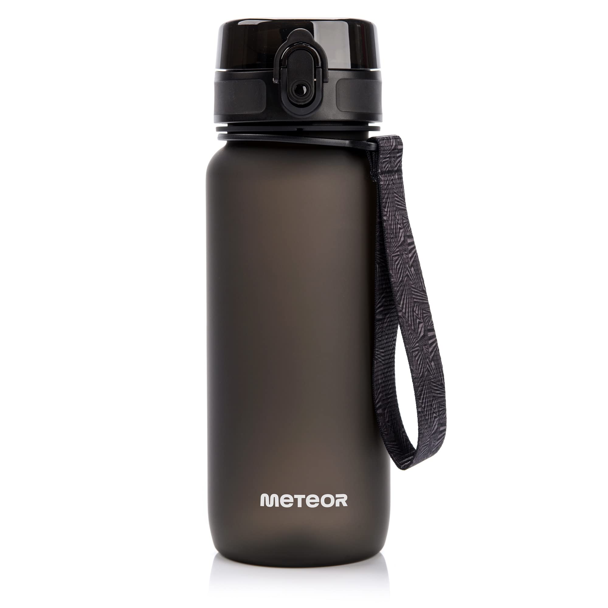 meteor Water bottle 650 ml – Secure flip lid with lock for daily hydration – Durable and practical sports water bottle for training and travel – Sport water bottle Black
