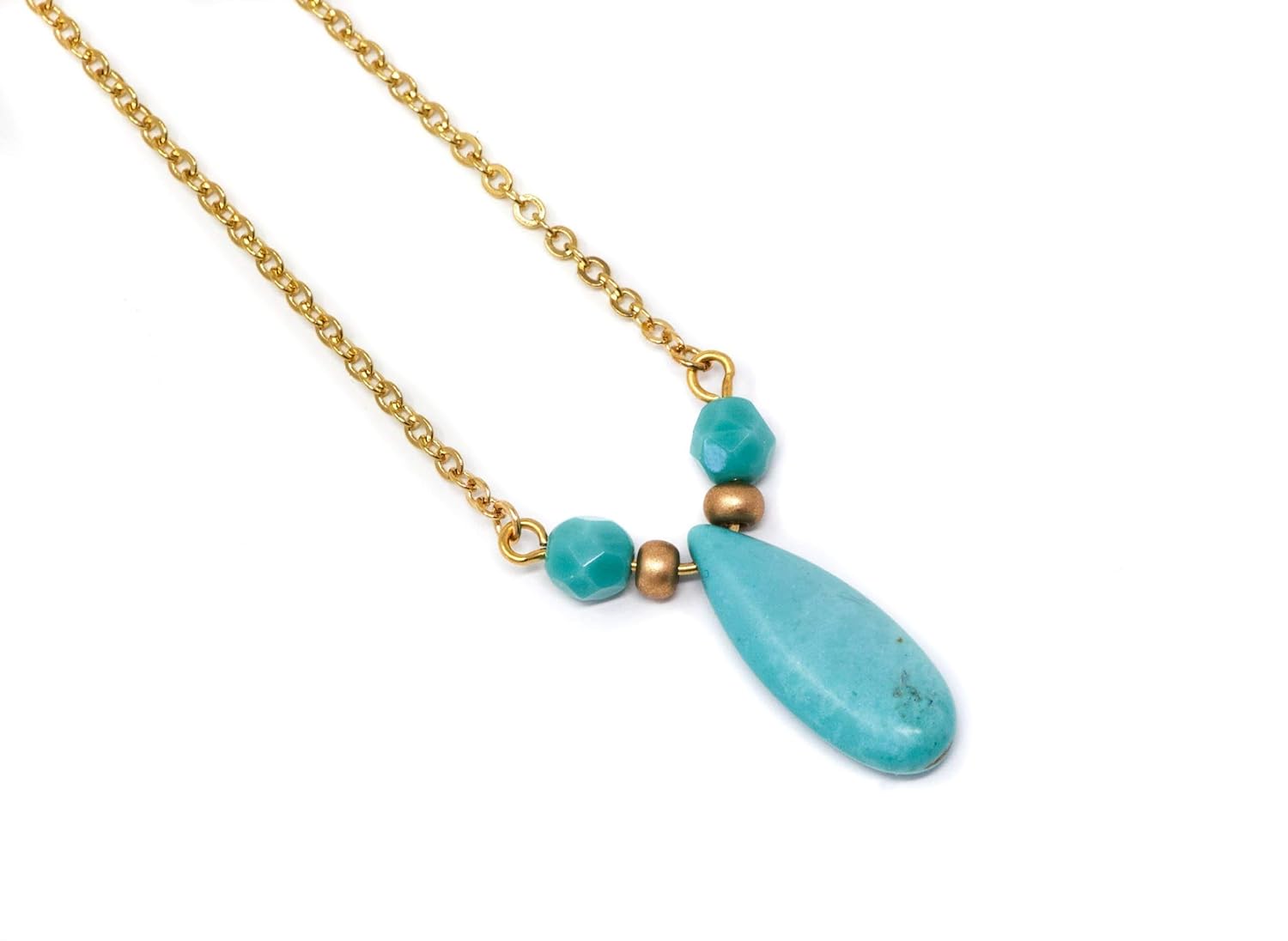 Turquoise Teardrop Pendant Necklace Amazon.ca Handmade