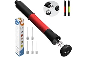 Fenxyo Ball Pump with Needle Storage, Basketball Pump with 5 Needles & Extendable Cable, Hand Pump for Balls, Ball Air Pump for Basketball Soccer Football Volleyball Rugby Ball