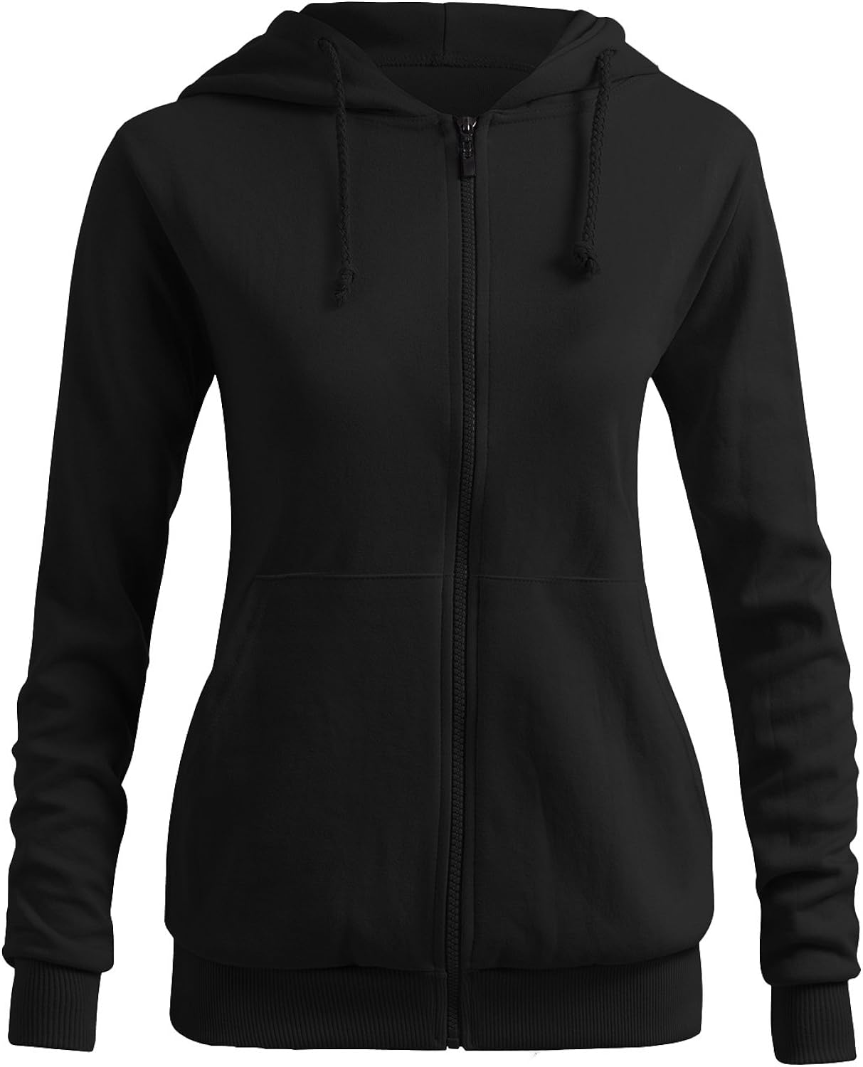 CLOVERY Women's Casual Zip-up Hoodie Basic Long Sleeve Hoodie: Clothing