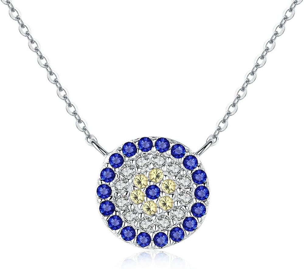 Blue Eyes Collection 925 Sterling Silver Trendy Round Blue
