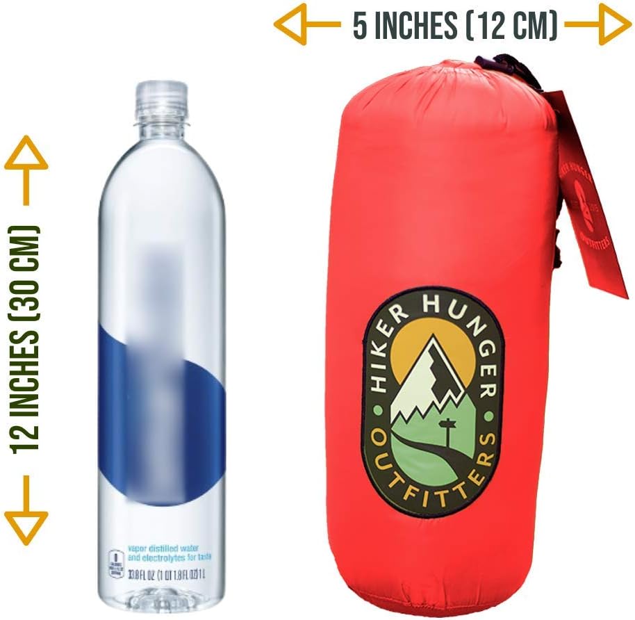 Hiker Hunger Outfitters | Extra Large Double Insulated Outdoor Camping Blanket | Easy to Pack, Waterproof, Durable, Lightweight & Warm | Best for Hiking, Backpacking, Stadium Events, Picnic Use | RED: Kitchen & Dining