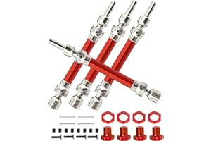 Rcarmumb Rc Drive Shaft CVD Upgrades for 1/8 Arrm a Typhon 4x4 3s Blx,1/8 Typhon 550 Mega 4x4,4pcs Front Rear Axles Upgrades Part,Harden Metal Steel #45 Driveshaft Hop ups, (More Powerful) Red