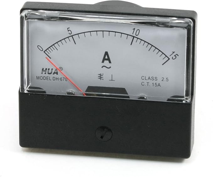 Baomain Ammeter DH670 AC 015A Rectangular Ampere Needle Panel Meter