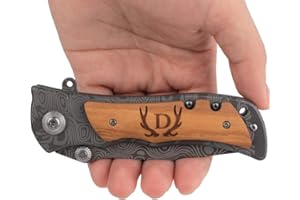 Fanfoobi Laser Engraved Pocket Knife with monogrammed from A-Z