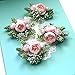 Yokoke Pink Groom Boutonniere with Pin, Artificial Succulent Plants Best Man Boutineers Buttonholes Corsage Bouquet Silk Flowers for Wedding Prom Man Suit Decor 4 Pcs