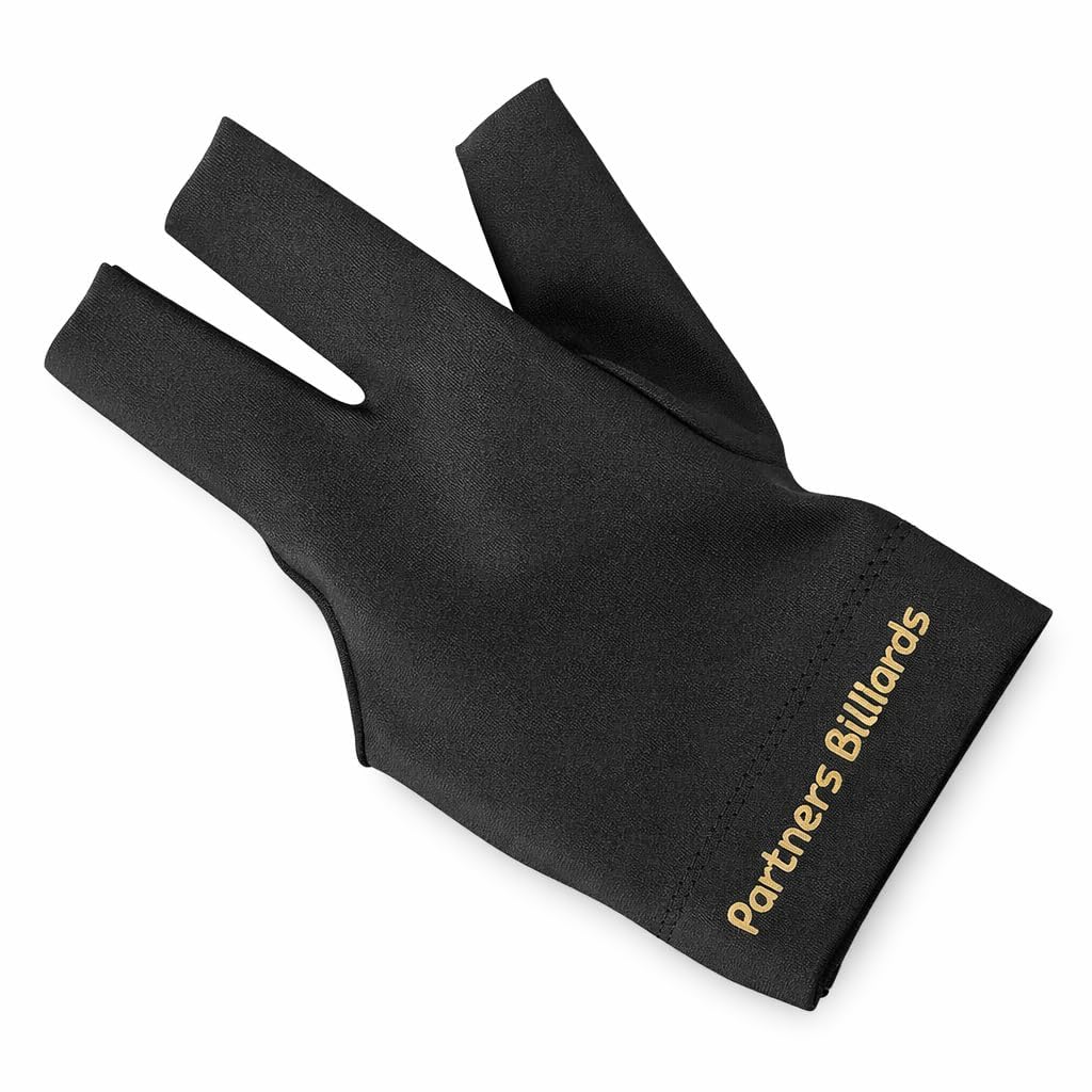 Alomejor Premium Billiards Pool Gloves for Left Right Hand Universal Fit Polyurethane Cue Gloves for Pool Table Game Black 2 Pack