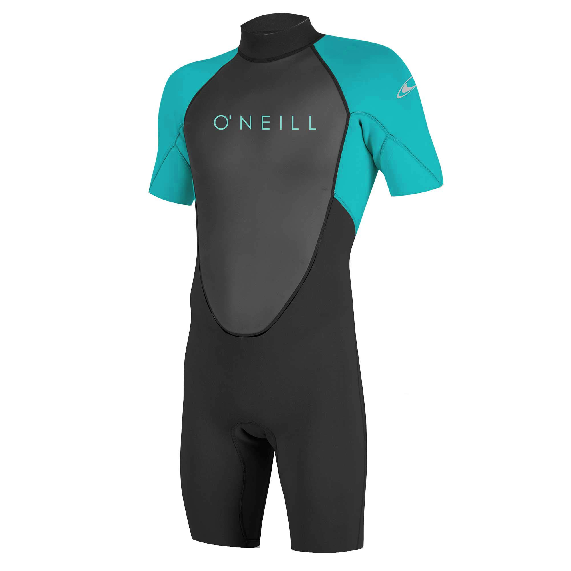 O'Neill Youth Reactor II 2mm Back Zip Spring Wetsuit - Black/Light Aqua, 10