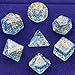 UDIXI Polyhedral DND Dice Sets Shimmer Gold Foil Dice for Dungeons and Dragons Pathfinder RPG MTG Table Gaming Dice - Blue