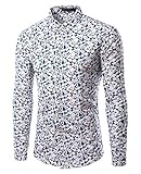 Mada Mens Slim Fit Shirts Checkered Long Sleeve Shirt