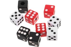 Yardwe 9pcs Dice Guitar Knobs Set Black White Red Dice Shaped Knobs for Electric Acoustic Guitars Volume Tone Control Replace