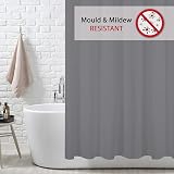 ANSIO Shower Curtain Charcoal Grey 180x180 cm Mould Resistant Water Repellent view 3