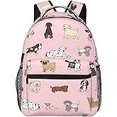 Fiokroo Cute Dogs Animals Backpack School Bag For Students Teens Men Women Cartoon Pets Laptop Backpacks Travel Daypack Bag With Multiple Pockets