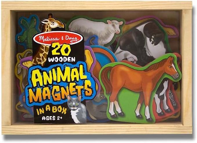 melissa and doug wooden animal magnets