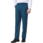 Mens Classic Slim Fit Fit Stretch Flat Front Slacks Dress Pants