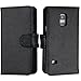 S5 Mini Case, Wisdompro Premium PU Leather 2-in-1 Protective [Folio Flip Wallet] Case with Credit Card Holder/Slots for Samsung Galaxy S5 Mini G800F G800H G800H/DS (NOT Fit S5) - Black