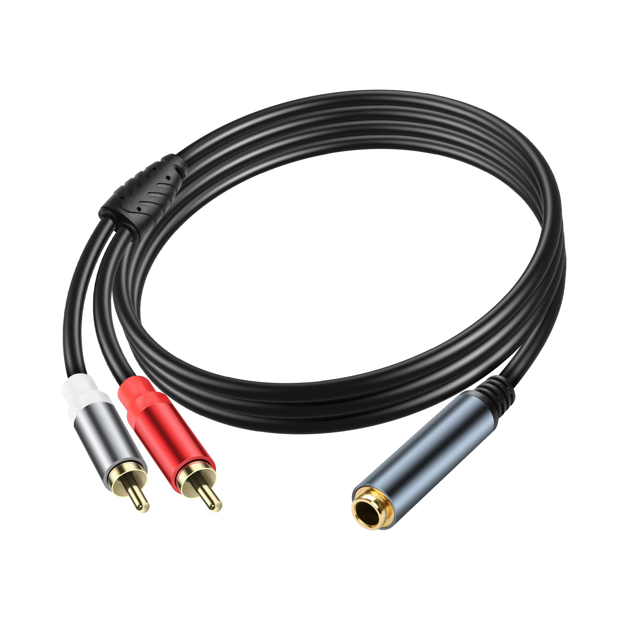 JSADZKJ6.35mm to 2 RCA Cable 1/4 Inch TRS Mono Female to 2 RCA Male Audio Cable 1/4 Inch TRS Jack to 2 RCA Audio Y Splitter Cable Dual RCA to 6.35mm Adapter Stereo Cable 5.9FT