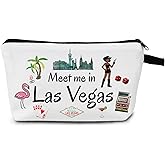 MoCaliduccious Las Vegas Travel Themed Gift Cosmetic Bag Las Vegas Lovers Gift Las Vegas Travel Souvenir Merch Vacation Zipper Makeup Bags Travel Toiletry Bag Accessories Small Storage Pouch