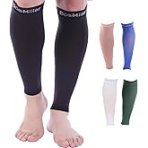 Doc Miller Calf Compression Sleeve – Footless Socks for Women & Men, 30-40mmHg Medical Design, Compression Shin Sleeves, Leg Cramp Relief, Varicose Veins, Knee High Stockings, 1 Pair