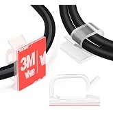 XHF 60PCS 5/8&rdquo; Clear Adhesive Cable Wire Wall Light Clips, Cord Holder | Cable Management Clips Wire Organizer for Under Desk Ethernet Car TV PC