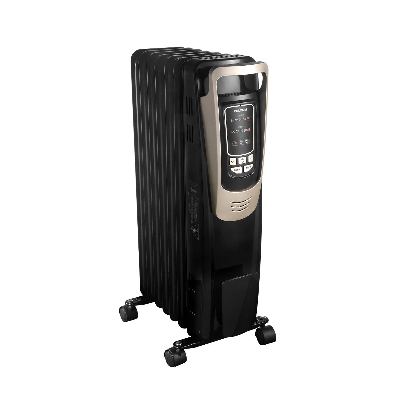 PELONIS Oil Filled Radiator Heater Luxurious Champagne Portable Space Heater with Programmable Thermostat, 10H Timer, Remote Control, Tip Over&Overheating Functions. Quiet Heater for Home Office