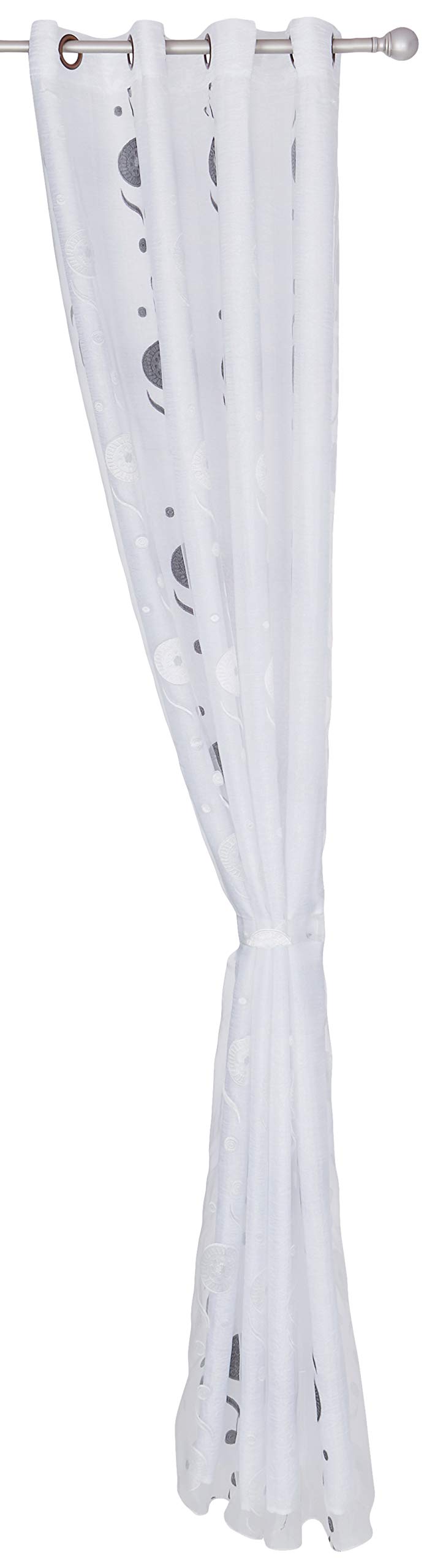 J & Y Curtains, White, One Size