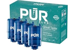 PUR Plus Faucet Mount Replacement Filter 4-Pack, Genuine PUR Water Filter for Sink Faucet, 3-in-1 Mineral Filtration, Lead Re