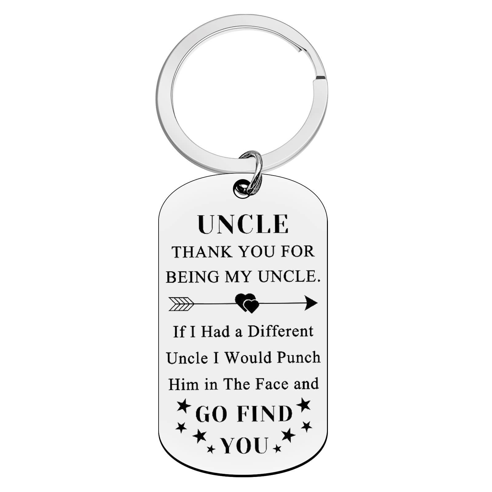Ximalun Uncle Gifts Uncle Keyring Birthday Gifts for Uncle Thank You for Being My Uncle Keyring Fathers Day Gift Christmas Thanksgiving Gifts Uncle Gifts from Niece Nephew