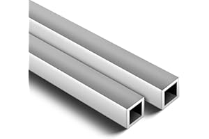 Gisafai 2 Pcs Aluminum Square Tubing 1" Od 0.12" Wall x 24" Length Straight Industrial Metal Aluminum Tube for Furnishing, DIY Projects, Machinery
