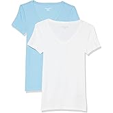 Amazon Essentials Women's Slim-Fit Short-Sleeve V-Neck T-Shirt