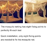 HanYun 8 Corner Bed Canopy with 100 LED Lights Battery Operated White view 3